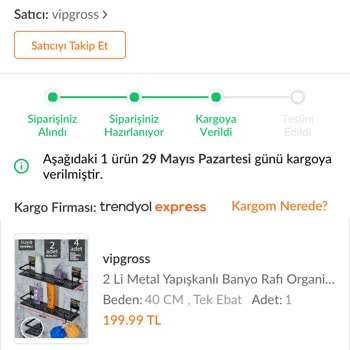 Trendyol Express Trendyol'dan Sipariş Verdim Ama Kargo Transferi Hiç Bitmiyor