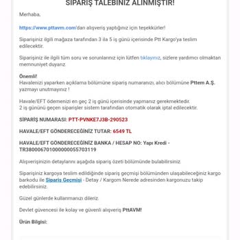 Destek@pttavm.com Geri Dönüşüm