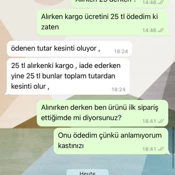 EMİN'ELİF Baştan Ödediğimiz Kargo Ücretini İade Ücretinden Kesiyorlar