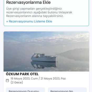 Özkum Park Otel ETS Rezervasyonu Sorunu
