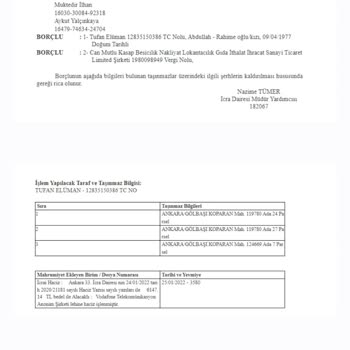 Ankara İcra Dairesi Ankara 33. Ncu İcrada İcra İşlemini Hala Kaldırmamış