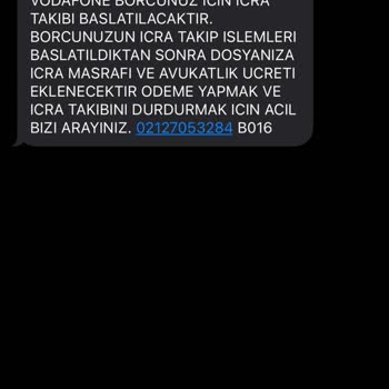 Vodafone Fatura Borç/icra Takibi