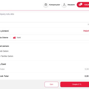 Tıkla Gelsin Ödeme 0 TL Görünüyor