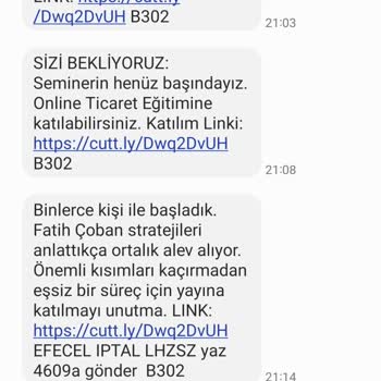 Fatih Çoban Danışmanlık Dares D. M Fatih Çoban SMS İptali