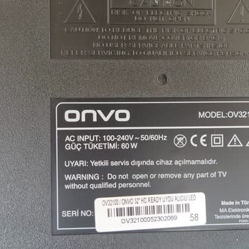 A101 Satın Aldığım 32 İnç Uydulu Onvo TV Hasarlı