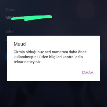 Türk Telekom Muud Aktivasyon Kodu Kabul Edilmiyor