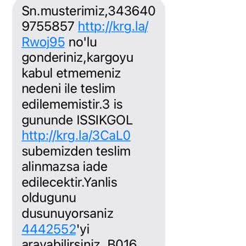 Aras Kargo Kapıya Gelmediği Halde Kargo Geri Gönderildi İbaresiyle...