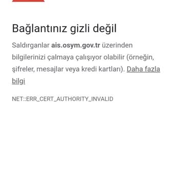 Ösym Sayfası Hata Veriyor