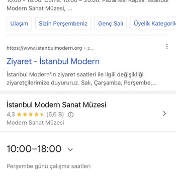 İstanbul Modern Sanat İstanbul Modern Ziyaret Saatleri