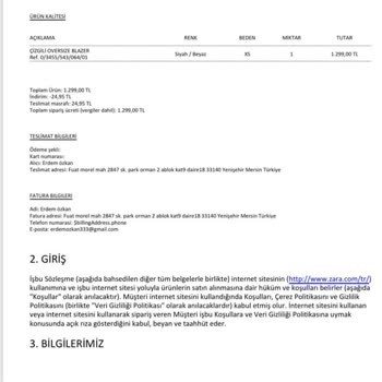 Zara Yanlış Ürün Gönderimi Ve Yardımcı Olamamaları.!