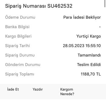 Sneaks Up Sipariş İptali Ve Para İadesi!