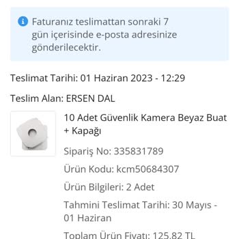 NEO Güvenlik Kamera ve Alarm Sistemleri Gönderildi Gösterip Gelmeyen Ürün Çiçek Sepeti