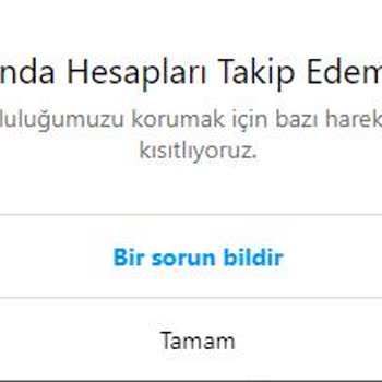Instagram'da Kısıtlama Yedim