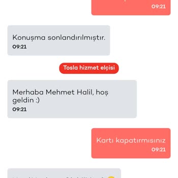 Tosla Kart Kapatma Sorunu