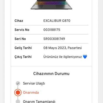 Casper Nirvana G870 Oyun Bilgisayarında Sorun