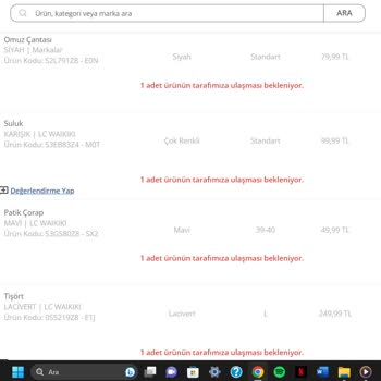 LCW Eksik Ürün Gönderiyor