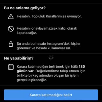 Instagram Hesabımın Kapatılması