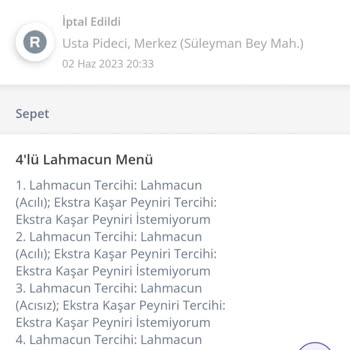 Usta Pideci Müşteri Politikası Profesyonel Değil