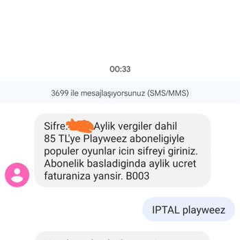 Onayım Dışında Playweez Aboneliği