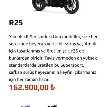 Yamaha Motosiklet R25 %95 Daha Pahalı Liste Fiyatından