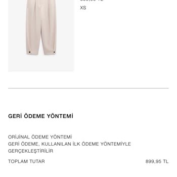 Zara Online İade Para İadesi Yapılmıyor