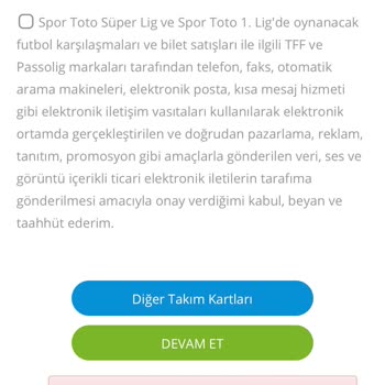 Passolig Ön Ödemeli Kart Alamıyorum