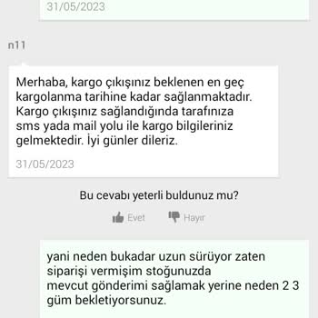 N11 Ürünün Kargoya Verilmemesi.