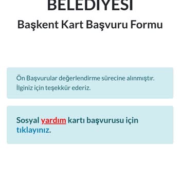 Başkent Karta Başvuru Yapamıyorum