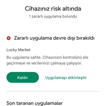 Lucky Market Benim Telefonumu Ele Geçirmeye Çalışıyor Ve Bu Sahte Bir Uygulama
