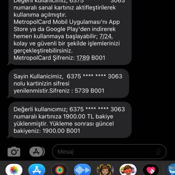 MetropolCard Kart Numarası Hakkında Bilgi Gelmedi