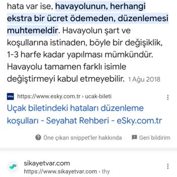 Enuygun.com Bilet De İsim Yanlışlığı