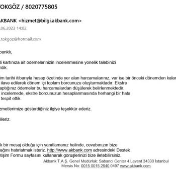 Akbank Mükerrer Ödemeyi İade Etmiyor