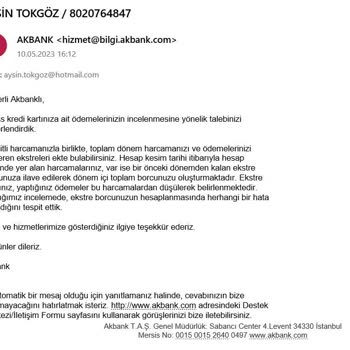Akbank Mükerrer Ödemeyi İade Etmiyor