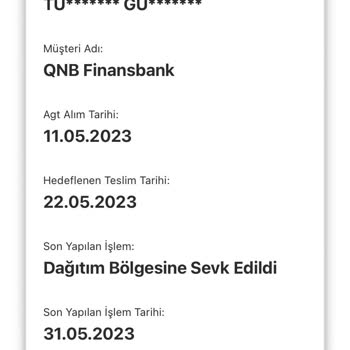 QNB Finansbank Kargom 24 Gün Geçmesine Rağmen Gelmedi 😄
