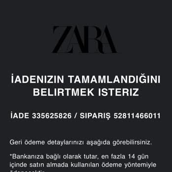 Zara İadede Kaybolan Ürün