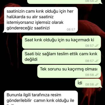 Ersa Saat Sağlam Gönderdiğimiz Saatin Yolda Camı Kırılıyor Ödeme Çıkarıyorlar