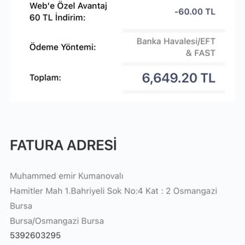 Bims AVM Sitesi İle Yapılan E Ticaret'te Havale Yapıldı Fakat Muhatap