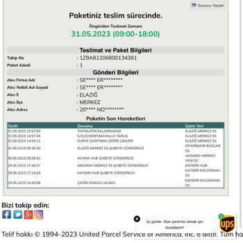 Trendyol'dan Aldığım Ürün Elazığ UPS Şubesinde Kayıp