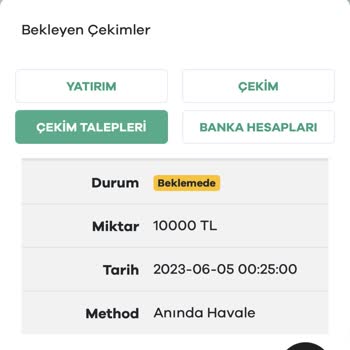 Sahabet Hesabımdaki Paranın Benim Hesabıma Yatmadan Silinmesi