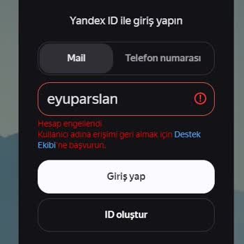 Yandex Mail Ve Disk Hesabımı Haksız Yere Engelledi