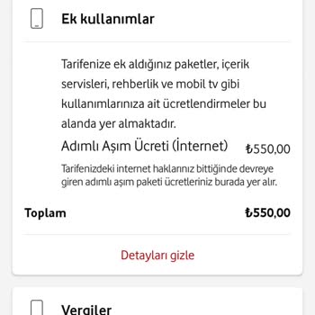 Vodafone Faturaya Yansıyan Ek Ücretin Astronomik Olması