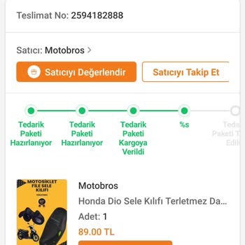 Trendyol Motobros Mağazasından Aldığım Honda Dio File Sele Kılıfı Yanlış Ürün Gönderilmesi