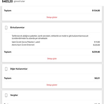 Vodafone Adımlı Aşım Ücreti