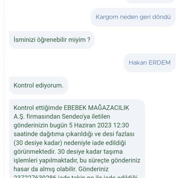 Ebebek Siparişim Devamlı Geri İade Oluyor