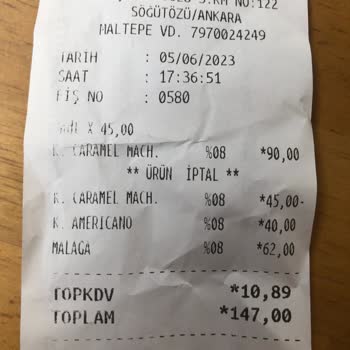 Kafes Fırın Fişte Farklı Ücret Yazdı