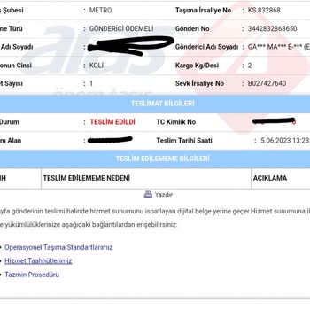Aras Kargo Metro Şubesi Keyfi Kargo Getirmiyor
