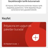 Vodafone Tarife Değişikliği ve Çekim Sorunu