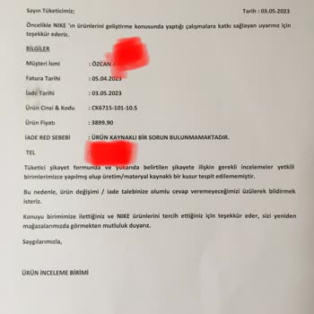 Nike Beyoğlu Şubesi'nden Aldığım Ayakkabıda Sorun Yaşıyorum