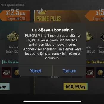PUBG (Pubgmobile.com) Satın Aldığım Abonelik Aktif Hale Gelmedi