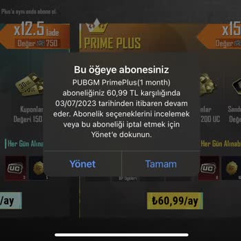 PUBG (Pubgmobile.com) Satın Aldığım Abonelik Aktif Hale Gelmedi